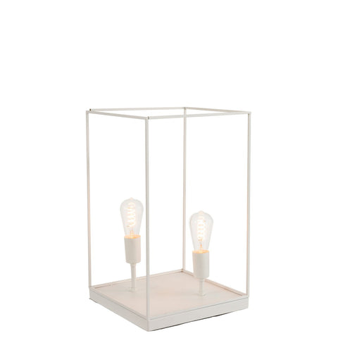 J-Line 2 Lampen Rechthoekige Frame tafellamp - metaal - wit - L