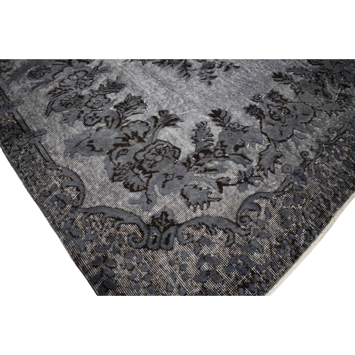 Grijs vintage vloerkleed - 282x172 cm - HANDGEMAAKT