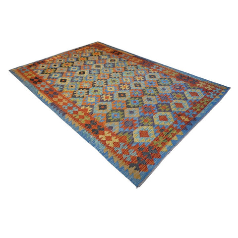 Kleurrijke kelim - 294x202 cm - HANDGEMAAKT
