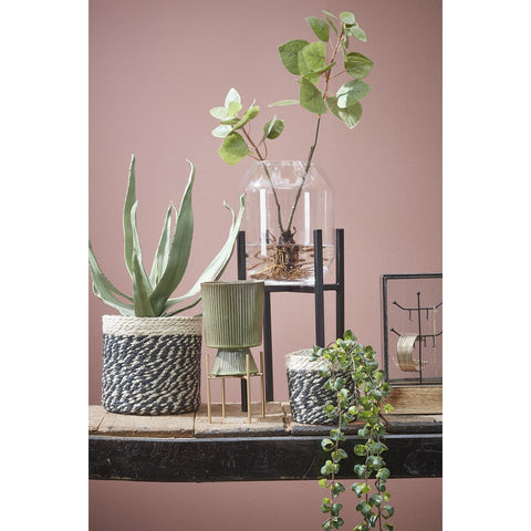 Bonaparte Plantenmand - H20 x Ø20 cm - Jute - Zwart