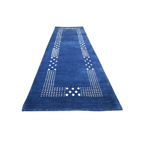 Blauwe Gabbeh loper - 228x70 cm - HANDMADE