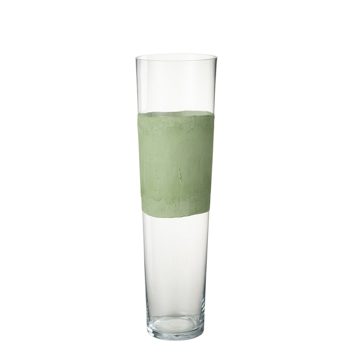 J-Line vaas Delph - glas - transparant/groen - large