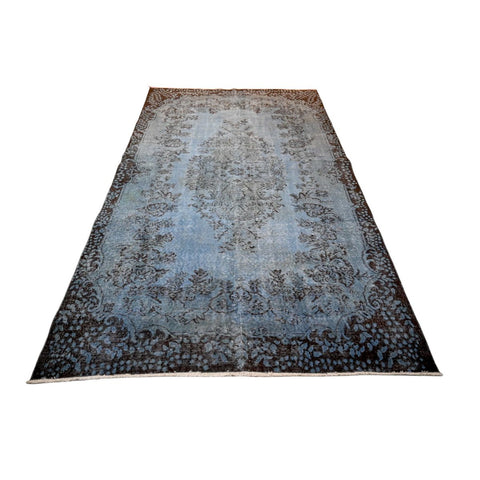 Blauw vintage vloerkleed - 274x152 cm - HANDGEMAAKT