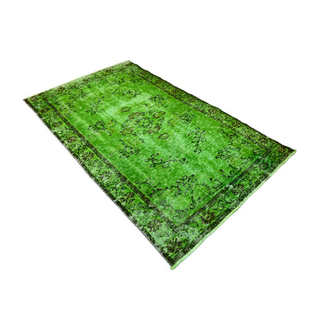 Groen vintage vloerkleed - 205x120 cm - HANDGEMAAKT