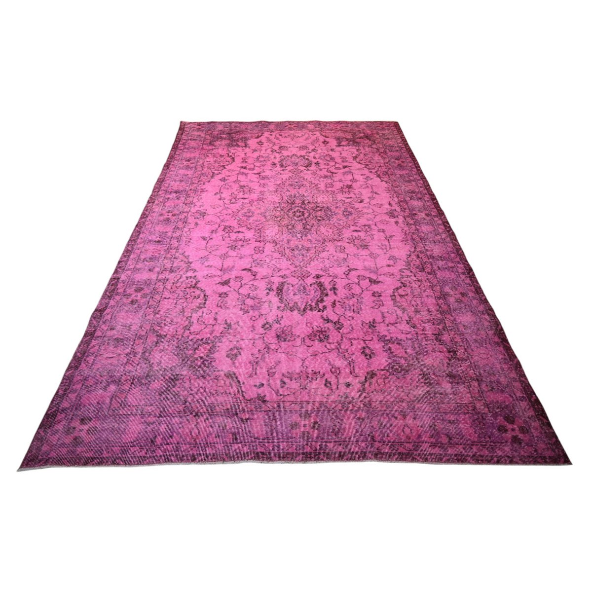 Roze vintage vloerkleed - 300x184 cm - HANDGEMAAKT