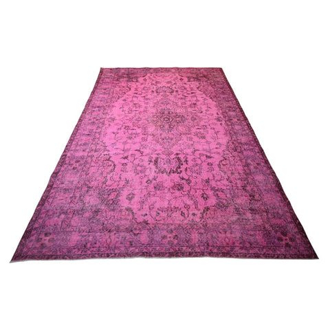 Roze vintage vloerkleed - 300x184 cm - HANDGEMAAKT
