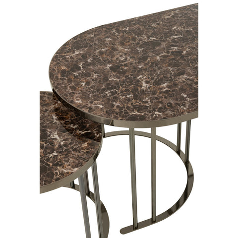 J-Line salontafel - metaal - zilver/bruin