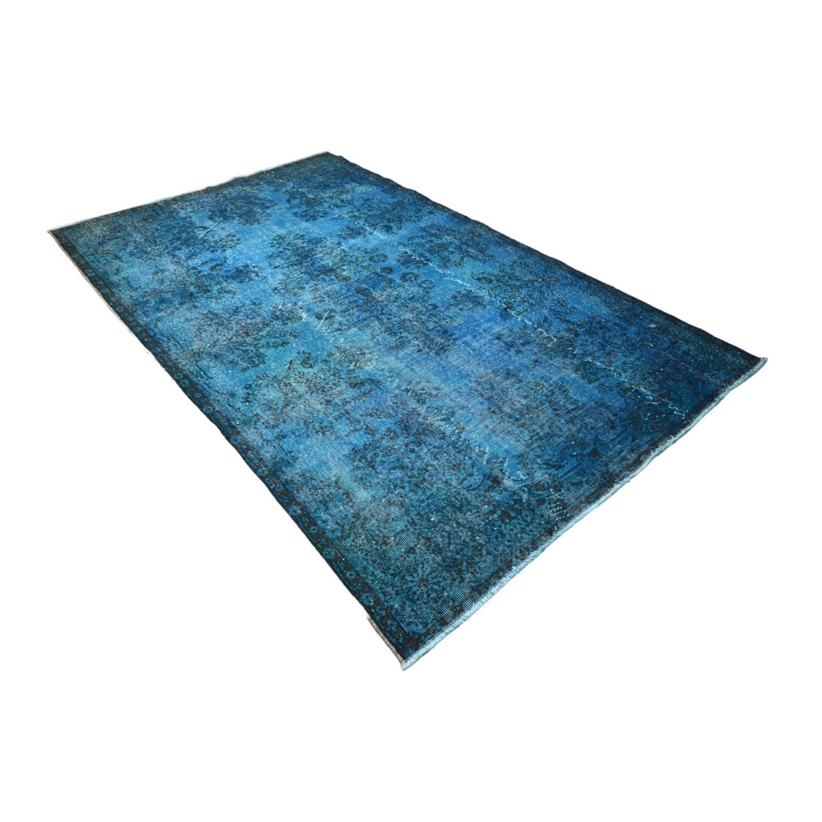 Blauw vintage vloerkleed - 268x164 cm - HANDGEMAAKT