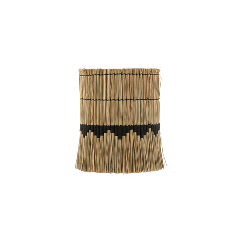 J-Line lampenkap Motief - gras/rotan - naturel/zwart - small