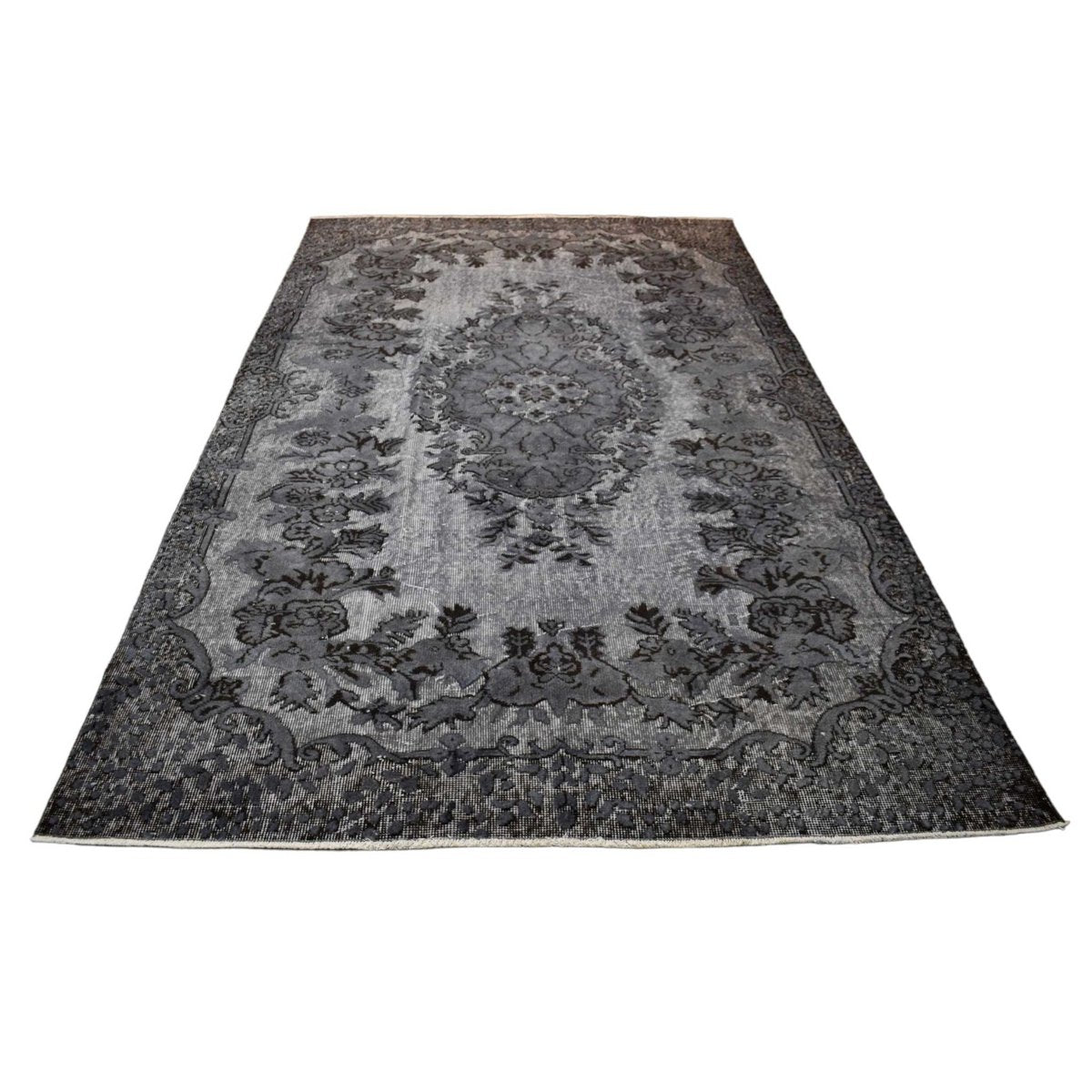 Grijs vintage vloerkleed - 282x172 cm - HANDGEMAAKT