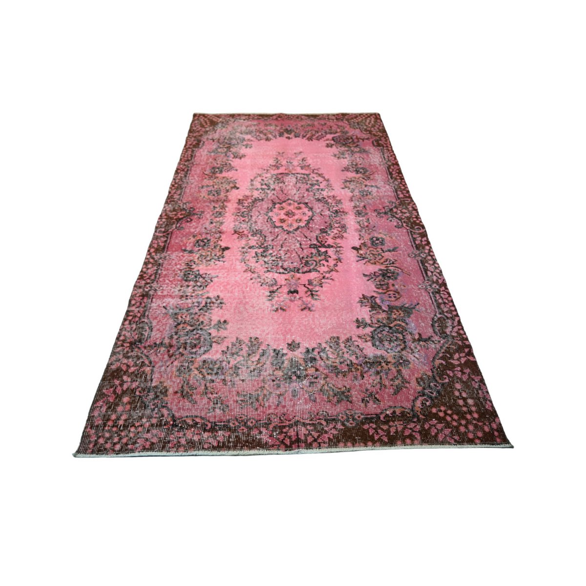 Roze vintage vloerkleed - 205x115 cm - HANDGEMAAKT