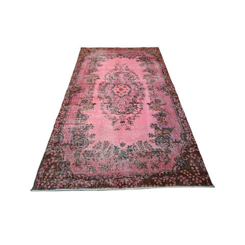 Roze vintage vloerkleed - 205x115 cm - HANDGEMAAKT