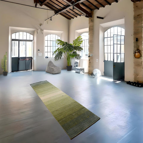 Gabbeh loper groen - 340x82 cm - HANDGEMAAKT