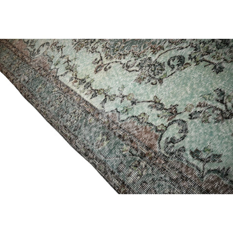 Licht groen vintage vloerkleed - 257x180 cm - HANDGEMAAKT