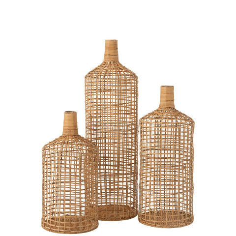 J-Line vaas Decoratie - bamboe - naturel