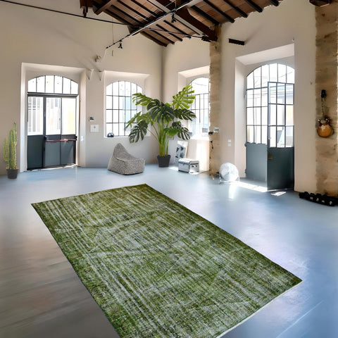 Groen vintage vloerkleed - 258x163 cm - HANDGEMAAKT