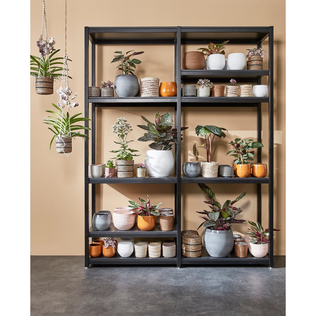Douro Bloempot - H18 x Ø20 cm - Terracotta - Lichtgrijs