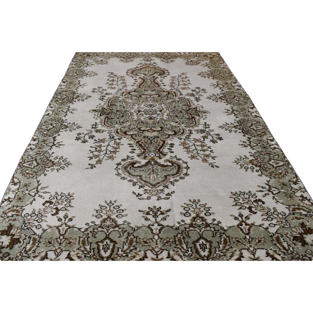Licht vintage vloerkleed - 249x160 cm - HANDGEMAAKT