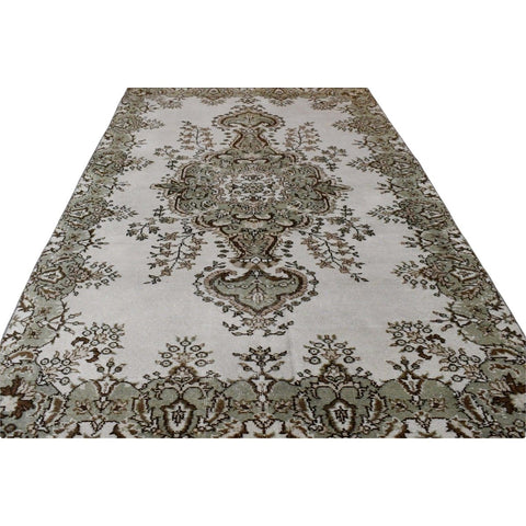 Licht vintage vloerkleed - 249x160 cm - HANDGEMAAKT