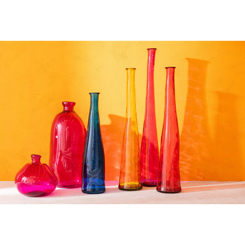 J-Line vaas Viooltje - glas - geel - medium