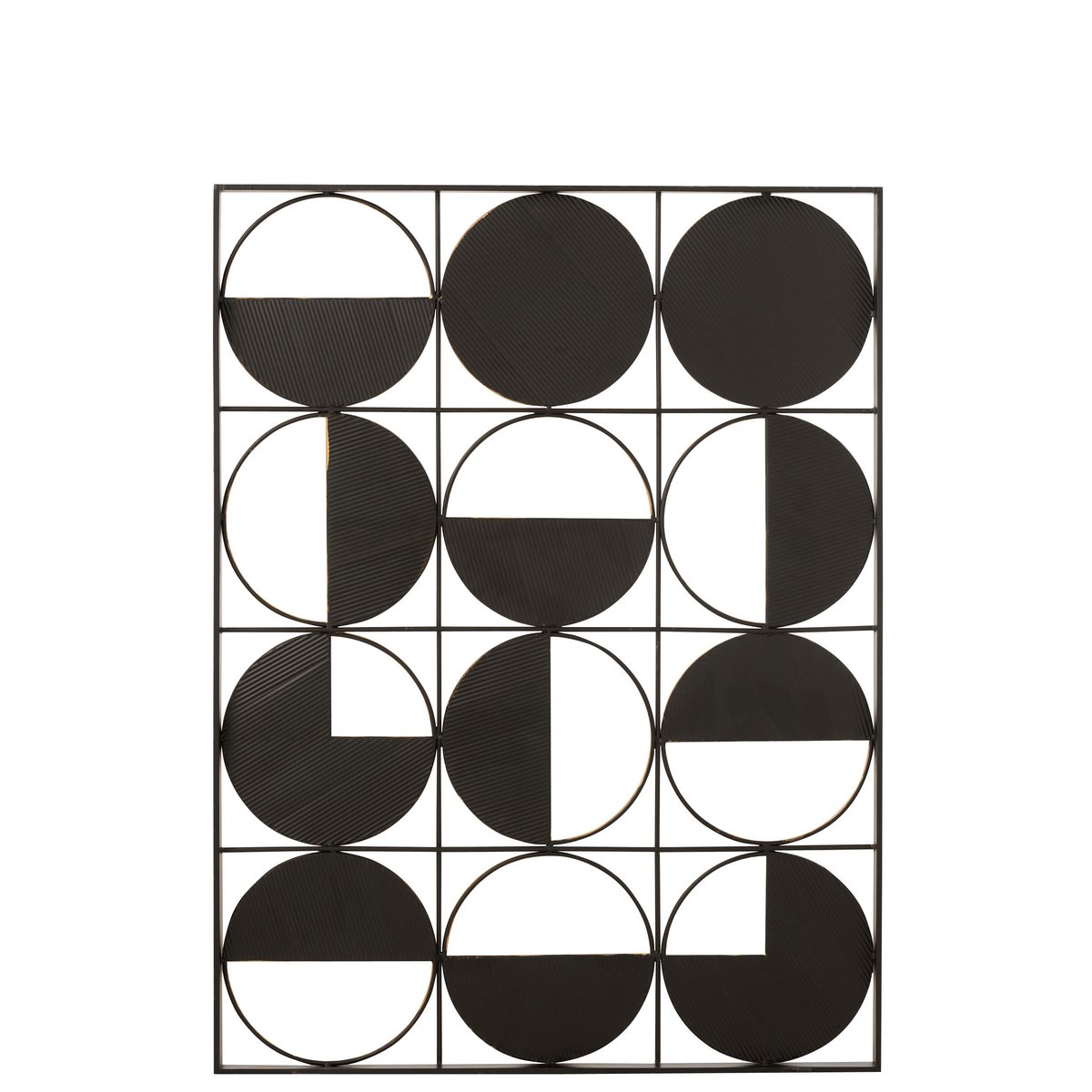 J-Line wanddecoratie Ronden - ijzer/glas - goud/zwart