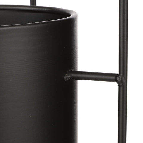 Porte Bloempot op Standaard - L20 x B20 x H50 cm - Metaal - Zwart