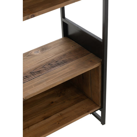 J-Line Rek Gerecycleerd Hout/Metaal Zwart/Naturel Large