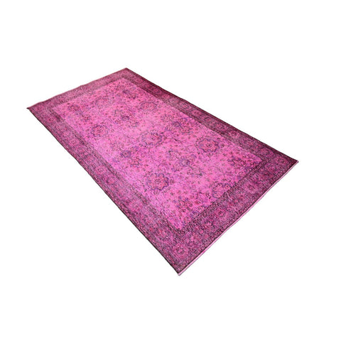 Roze vintage vloerkleed - 210x116 cm - HANDGEMAAKT