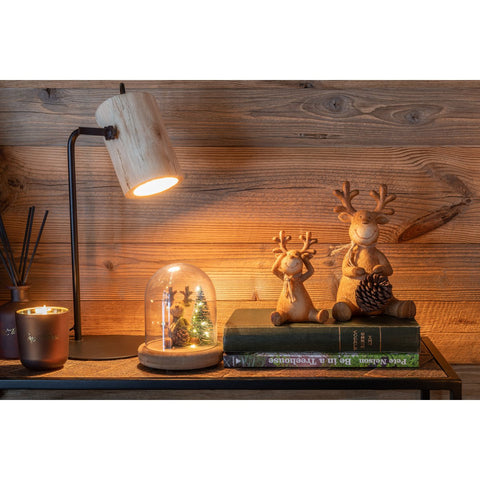 J-Line Silas Berangen bureaulamp - hout - naturel