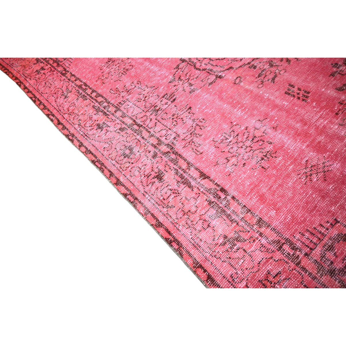 Roze vintage vloerkleed - 312x188 cm - HANDGEMAAKT