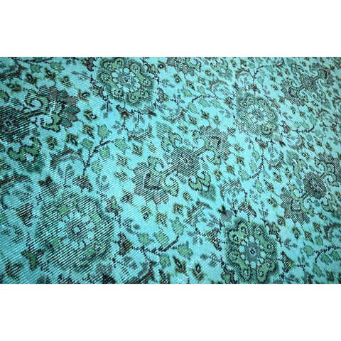 Turquoise vintage vloerkleed - 253x142 cm - HANDGEMAAKT