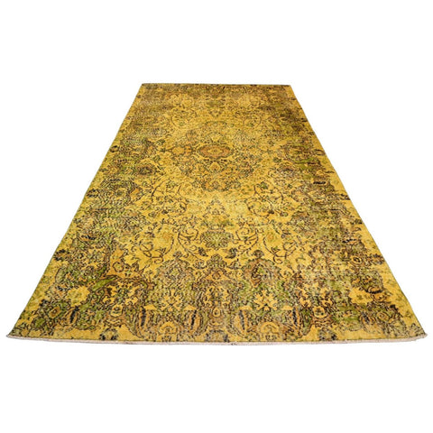 Geel vintage vloerkleed - 316x176 cm - HANDGEMAAKT
