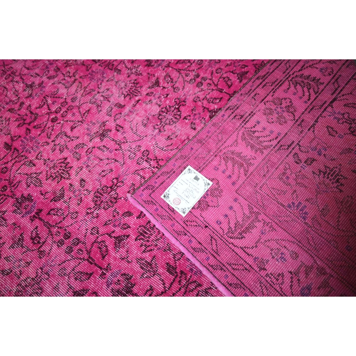 Roze vintage vloerkleed - 250x152 cm - HANDGEMAAKT