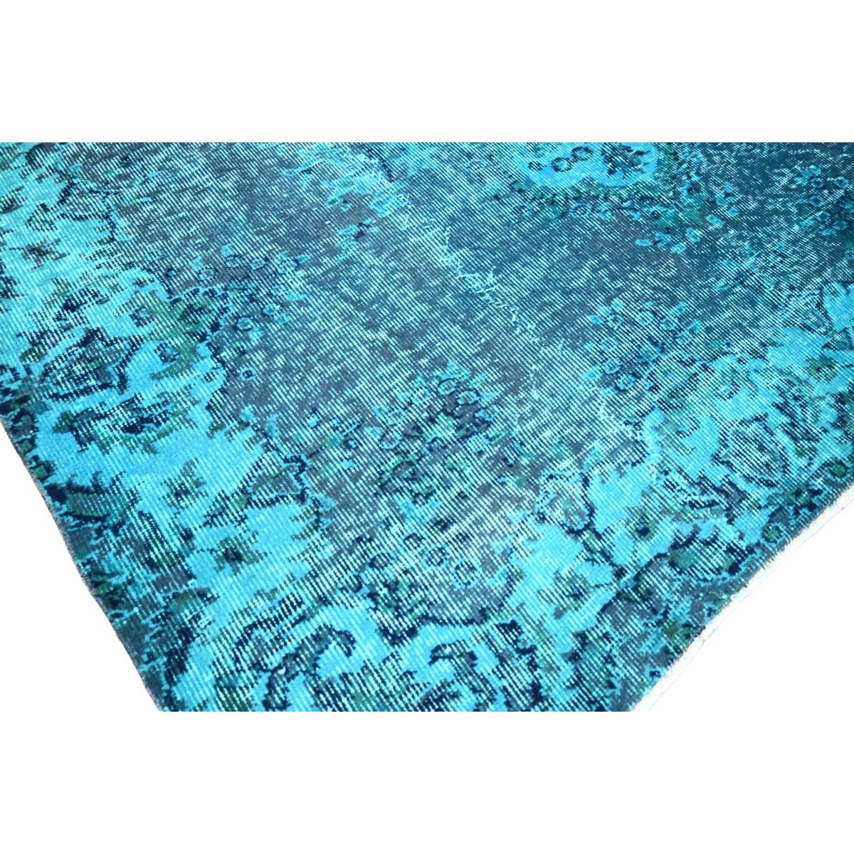 Blauw vintage vloerkleed - 262x168 cm - HANDGEMAAKT