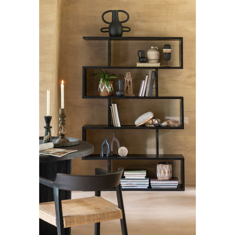 J-Line Vaas Met 4 Handvaten Terracotta Zwart