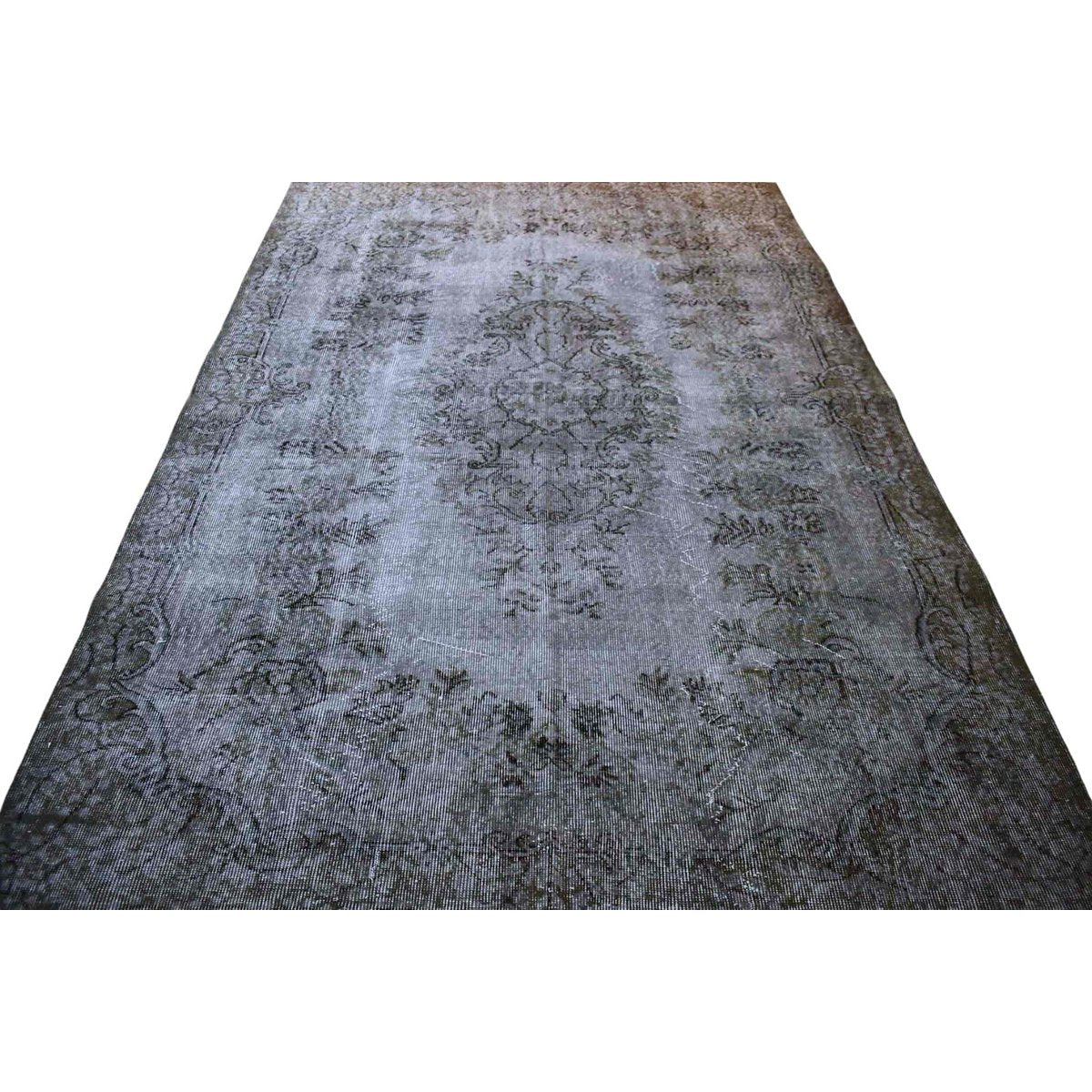 Vintage grijs vloerkleed - 289x184 cm - HANDGEMAAKT