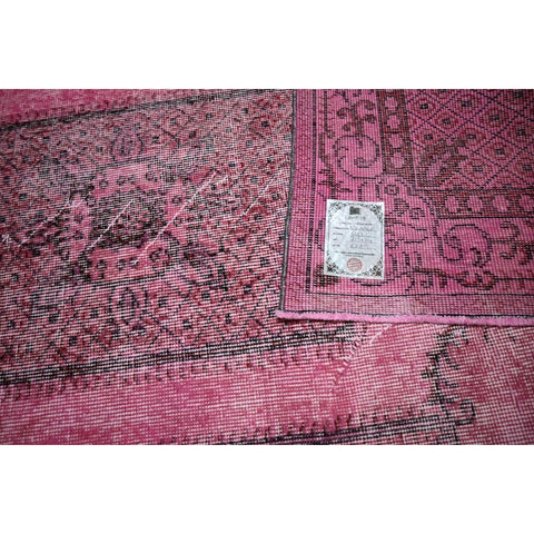 Roze vintage vloerkleed - 213x114 cm - HANDGEMAAKT