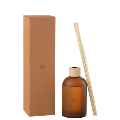 J-Line geurolie + stokjes - Essential Accords - Ambre Intime - oker