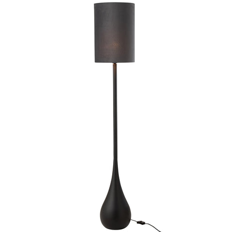 J-Line Lamp Druppel Ijzer/Fluweel Zwart/Grijs Large
