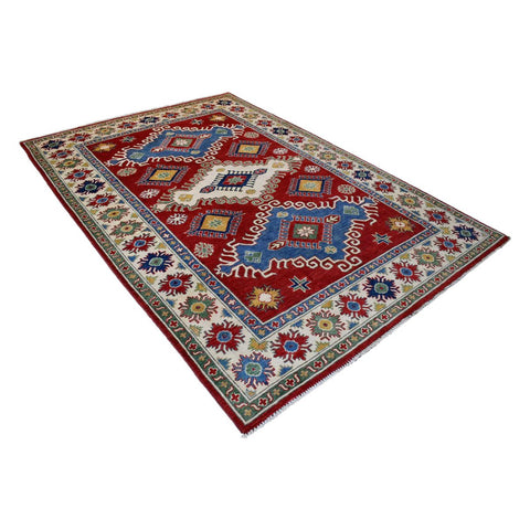 Rood kazak vloerkleed - 270x167 cm - HANDGEMAAKT