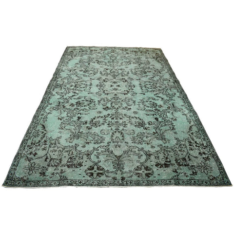 Turquoise vintage vloerkleed - 297x190 cm - HANDGEMAAKT