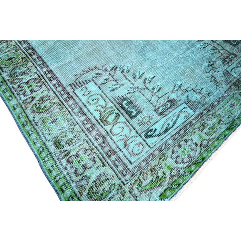 Turquoise vintage vloerkleed - 277x177 cm - HANDGEMAAKT