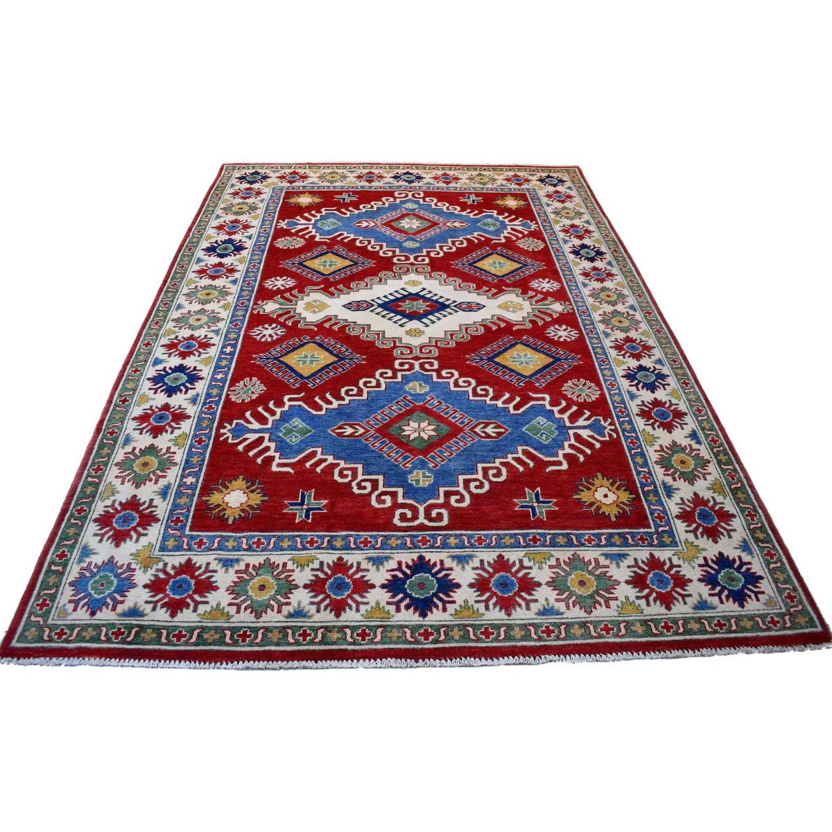 Rood kazak vloerkleed - 270x167 cm - HANDGEMAAKT