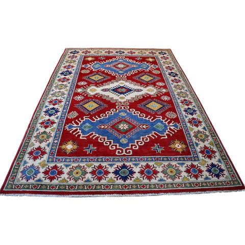 Rood kazak vloerkleed - 270x167 cm - HANDGEMAAKT