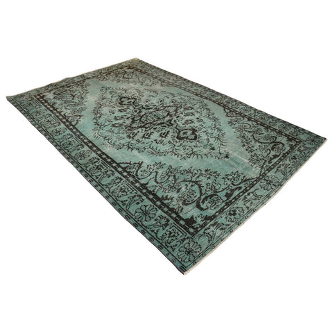 Turquoise vintage vloerkleed - 277x181 cm - HANDGEMAAKT