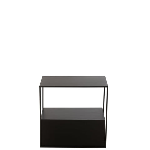 J-Line Bijzettafel Rechthoek Metaal/Mdf Zwart