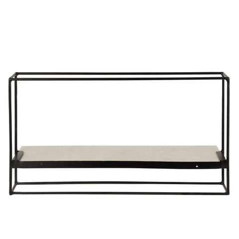 J-Line Muurrek 1Plank Ijzer/Marmer Zwart/Wit Large