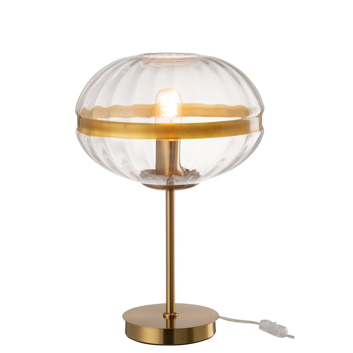 J-Line Tafellamp Ovaal Ijzer/Glas Transparant Goud