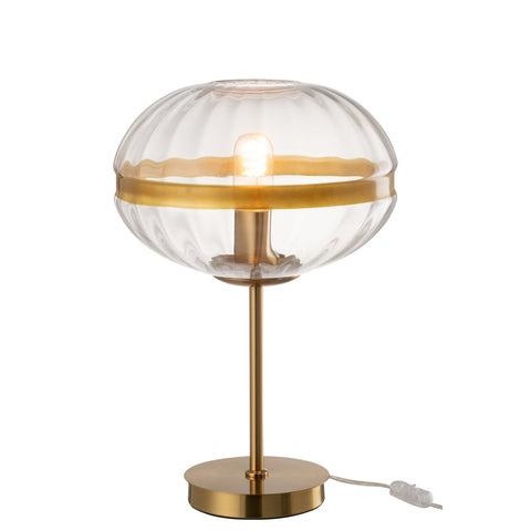 J-Line Tafellamp Ovaal Ijzer/Glas Transparant Goud