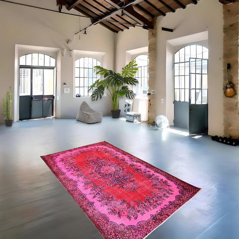 Roze vintage vloerkleed - 293x175 cm - HANDGEMAAKT Copy